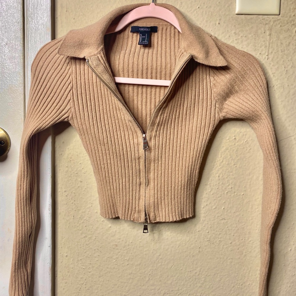 mock collar crop top